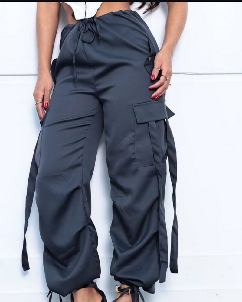 Calça Cargo Alfaiataria com Amarração